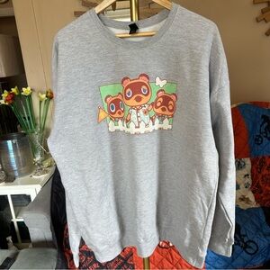 Animal Crossing Tom Nook Gray Nintendo Sweatshirt XL